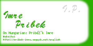 imre pribek business card